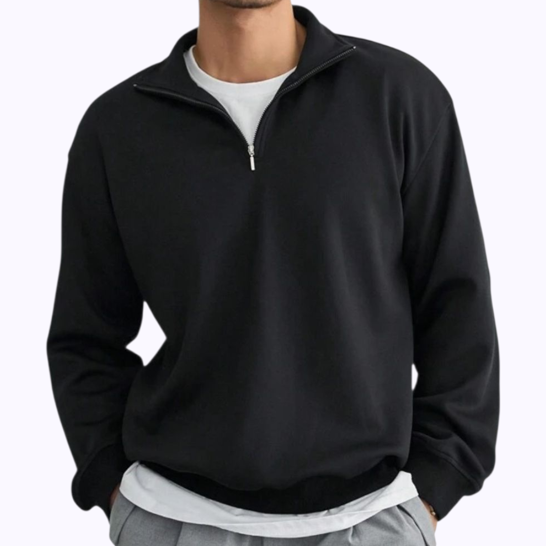 Half-zipped fleece sweater