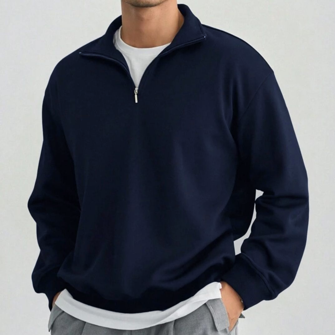 Half-zipped fleece sweater