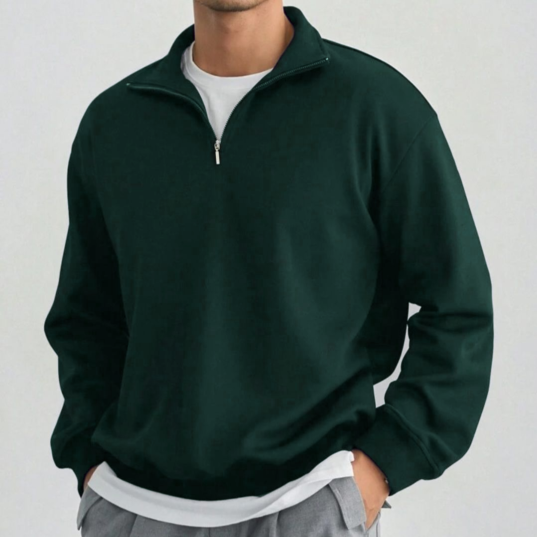 Half-zipped fleece sweater