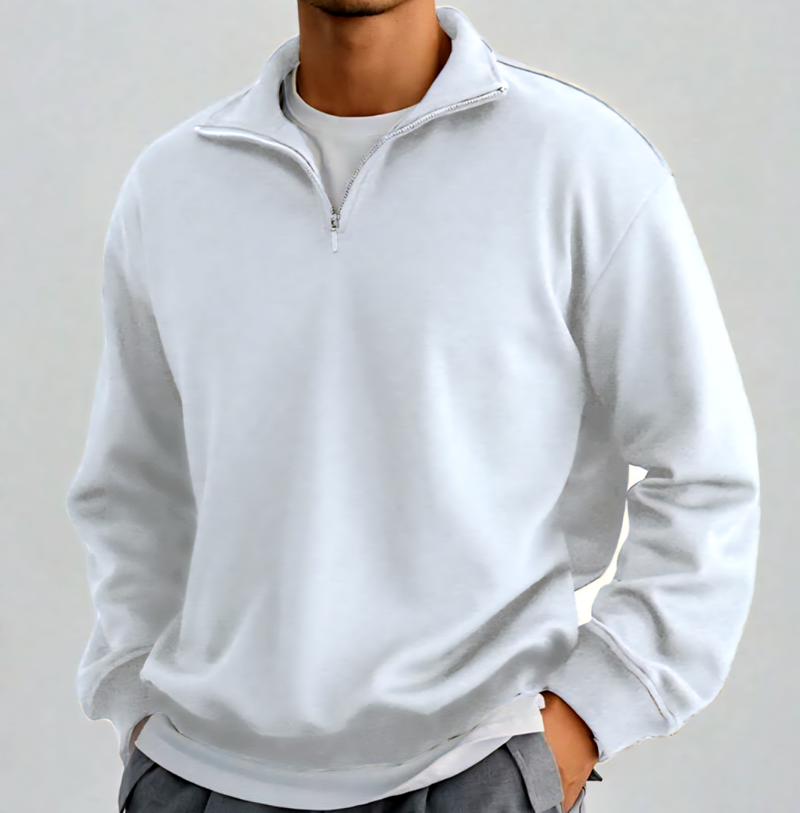 Half-zipped fleece sweater
